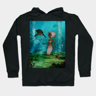 Cute little mermaid with turtle Hoodie